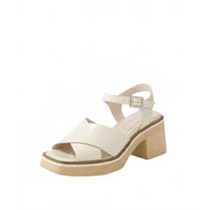 NEW DJANGO & JULIETTE women's jemi leather sandals in vanilla